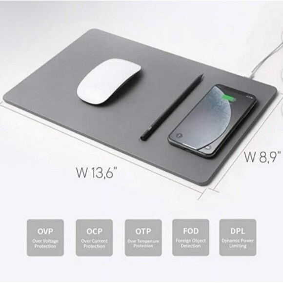 Pout Hand 3 Pro Wireless Charging Mouse Pad Qi-Enabled Fast Charger Desk Mat - Picture 2 of 8